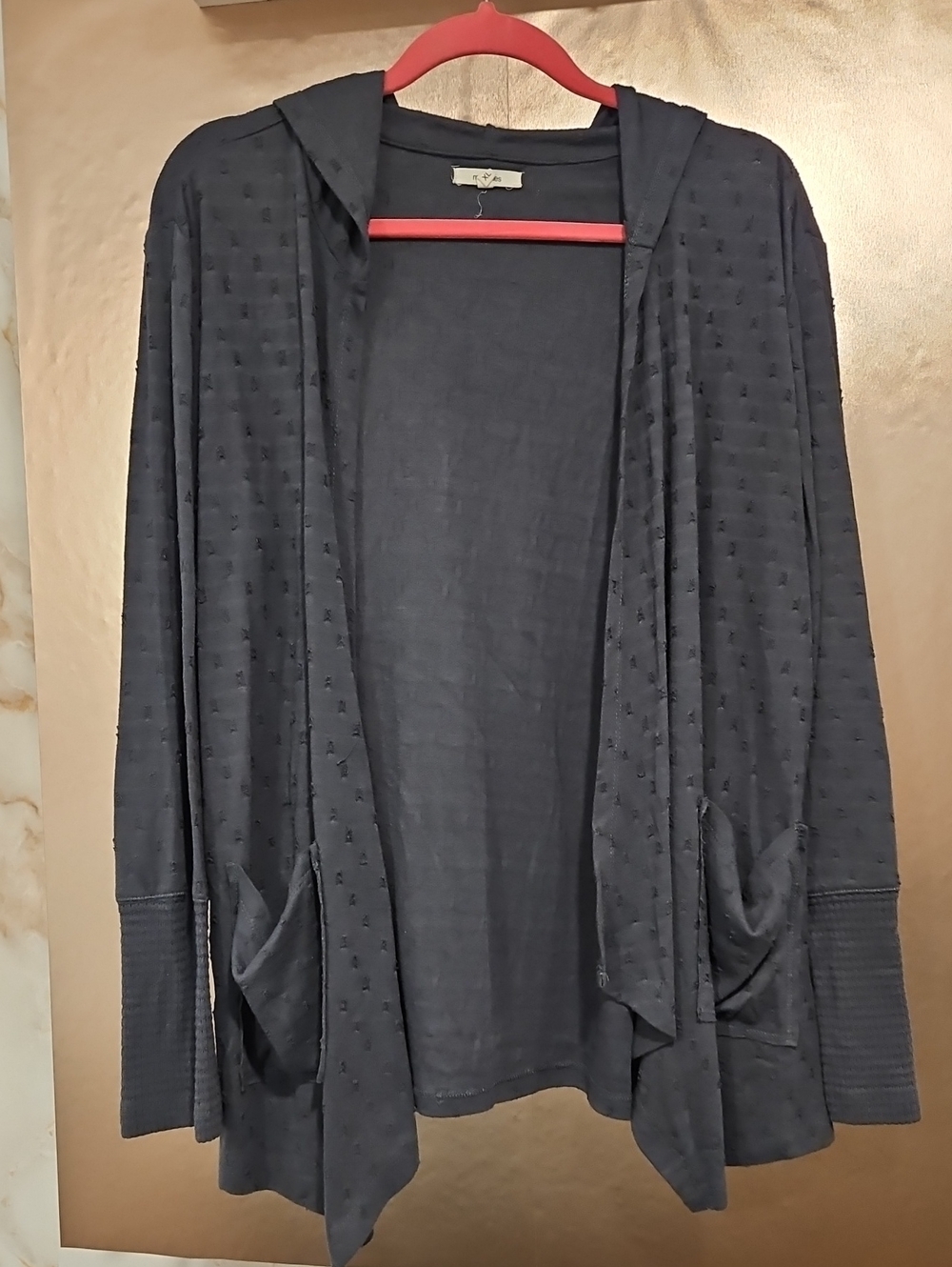 Maurices Black Hooded Open-Front Cardigan